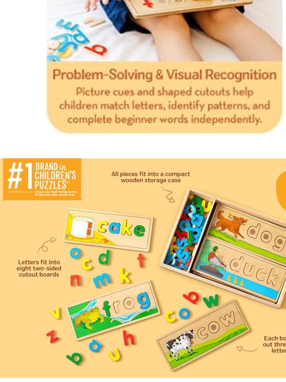 Melissa & Doug Wooden See & Spell Montessori Toy